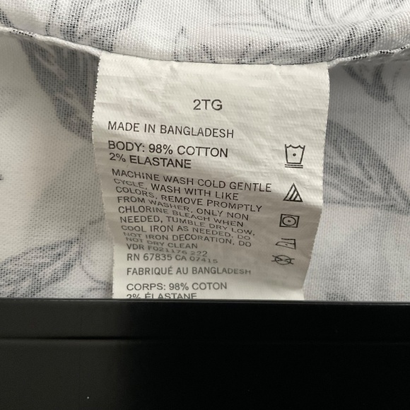 Nautica Short Sleeve Button Down Floral Shirt XXL White Stretch Hawaii Resort - Picture 9 of 11